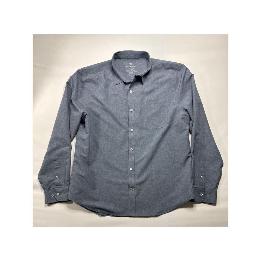 Mack Weldon Men's Long Sleeve Blue Button Up Dress Shirt - Size XL